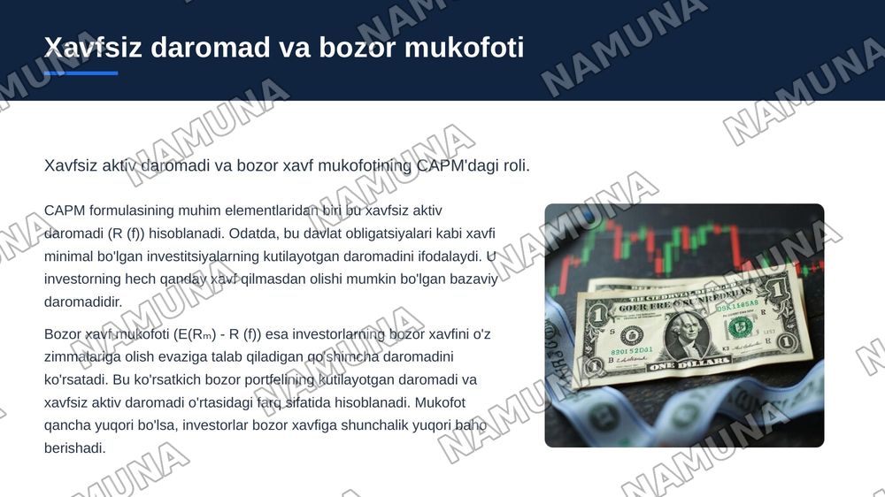 Kapital aktivlar narxi modeli va uning mazmuni. — zamonaviy taqdimot, 7-slayd