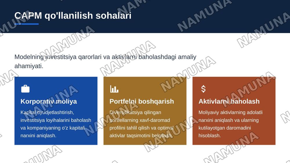 Kapital aktivlar narxi modeli va uning mazmuni. — zamonaviy taqdimot, 8-slayd