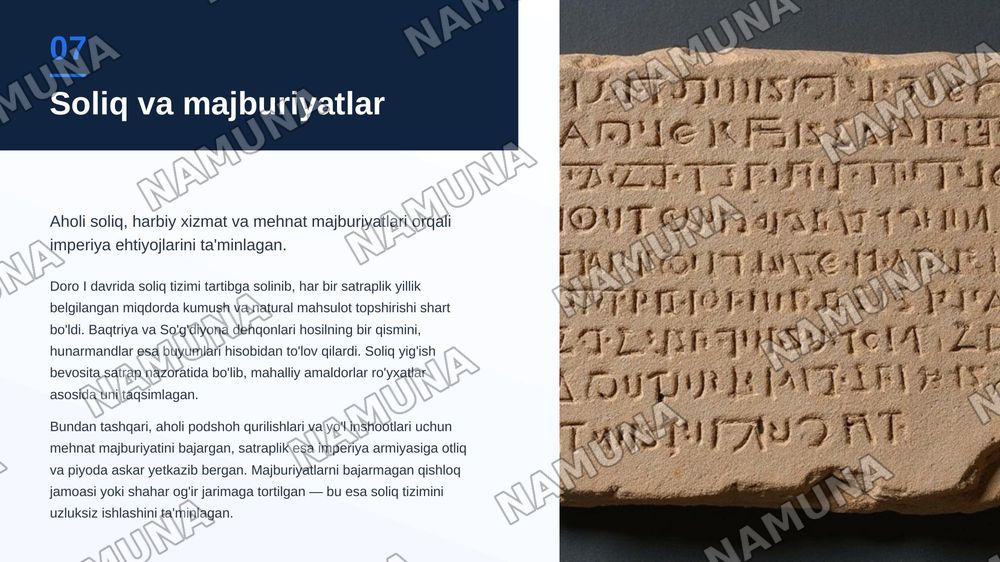 Orta Osiyo Ahamoniylar davlati tarkibida — zamonaviy taqdimot, 8-slayd