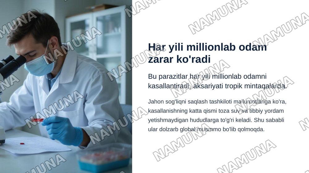 Xivchinlilar- odam parazitlari: tripanasoma, leyshmaniya, trixomanada va lyambliya — zamonaviy taqdimot, 3-slayd
