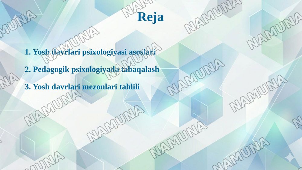 Yosh davrlar psixalogiyasi va pedagogik psixalogiyada yosh davrlarini tabaqalash muammolari — taqdimot, 2-slayd