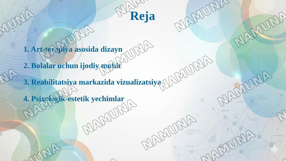 "Bolalar realibitatsiya markazi Interyer dezayni art terapiya asosida shakllantirish" — taqdimot, 2-slayd