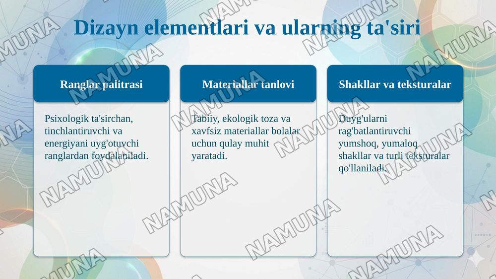 "Bolalar realibitatsiya markazi Interyer dezayni art terapiya asosida shakllantirish" — taqdimot, 6-slayd
