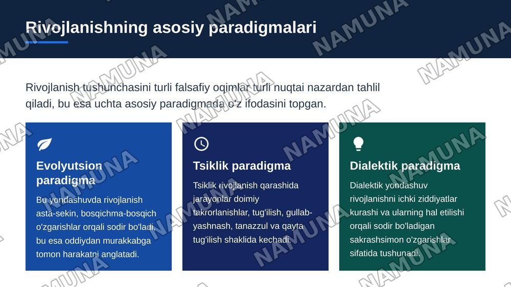 Rivojlanish falsafasi — zamonaviy taqdimot, 5-slayd