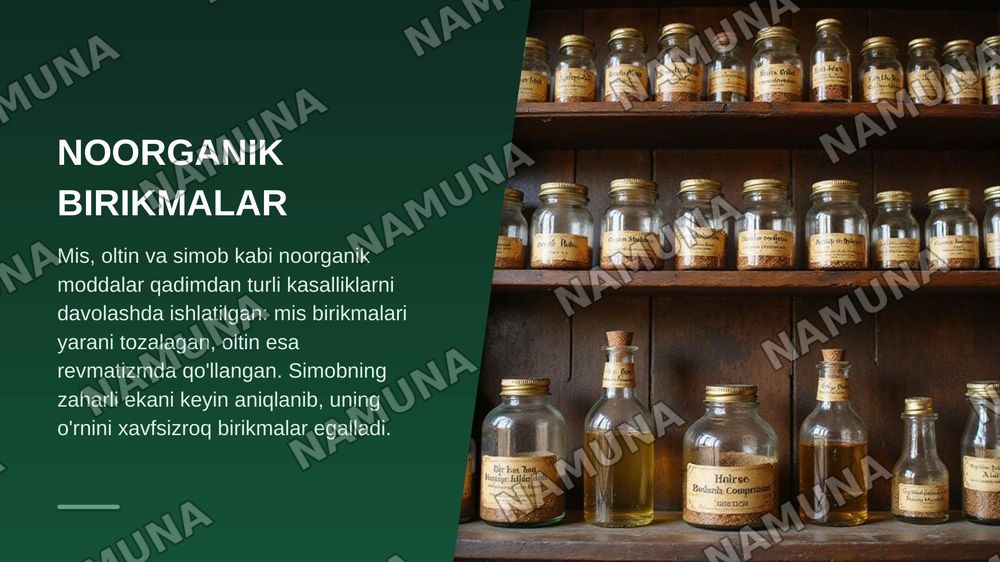 Noorganik brikmalarning tibbiyotda dori vositalari sifatida qo'llanilishi — zamonaviy taqdimot, 3-slayd