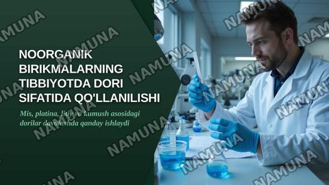 Noorganik brikmalarning tibbiyotda dori vositalari sifatida qo'llanilishi — zamonaviy taqdimot