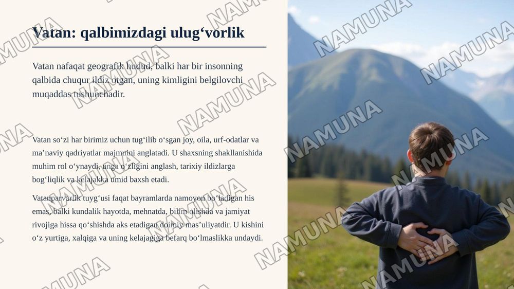 Ulugʻimsan vatanim — zamonaviy taqdimot, 3-slayd