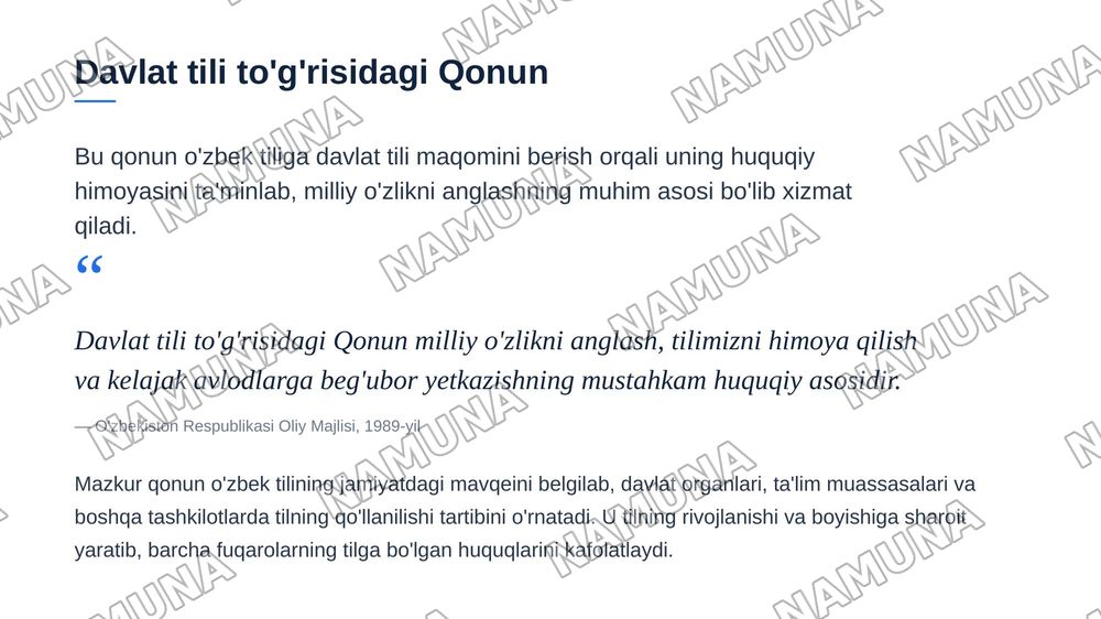 O'zbekistonning til siyosati — zamonaviy taqdimot, 7-slayd