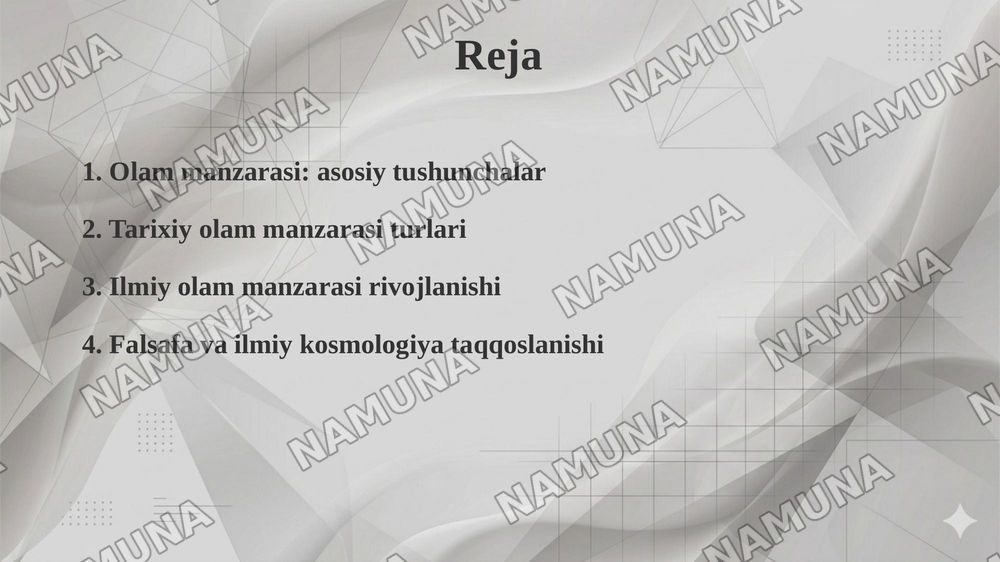 Olam manzarasi va uning tarixiy turlari — taqdimot, 2-slayd