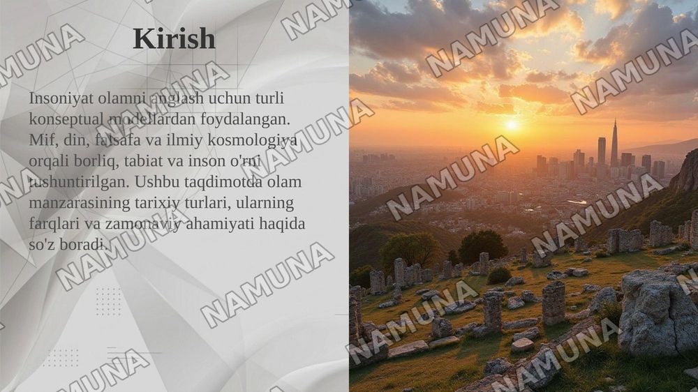 Olam manzarasi va uning tarixiy turlari — taqdimot, 3-slayd