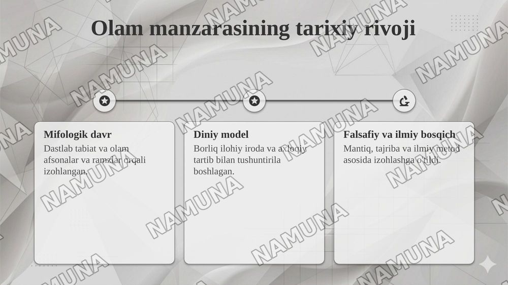 Olam manzarasi va uning tarixiy turlari — taqdimot, 5-slayd