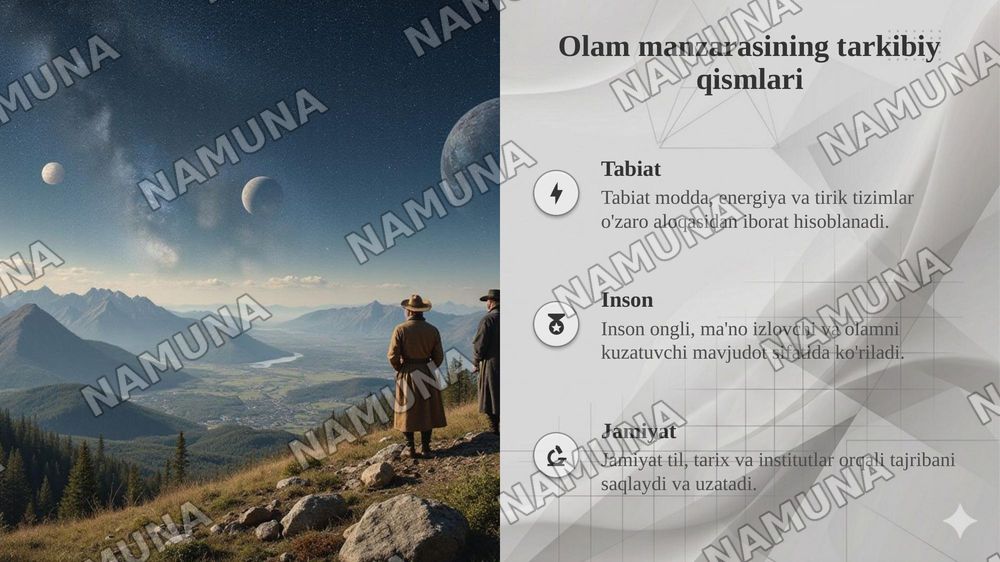Olam manzarasi va uning tarixiy turlari — taqdimot, 6-slayd