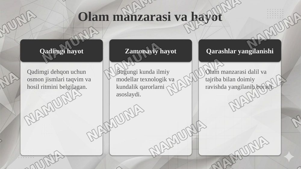 Olam manzarasi va uning tarixiy turlari — taqdimot, 7-slayd