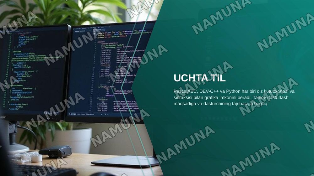 PASCALABC, DEV-C++, PYTHON DASTURLASH TILLARIDA GRAFIKA — zamonaviy taqdimot, 4-slayd