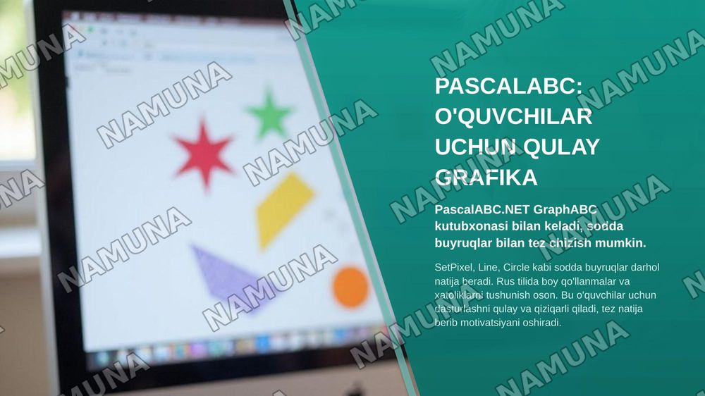 PASCALABC, DEV-C++, PYTHON DASTURLASH TILLARIDA GRAFIKA — zamonaviy taqdimot, 5-slayd