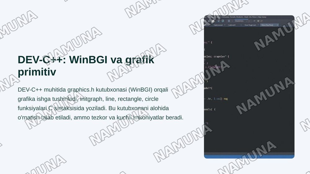 PASCALABC, DEV-C++, PYTHON DASTURLASH TILLARIDA GRAFIKA — zamonaviy taqdimot, 6-slayd
