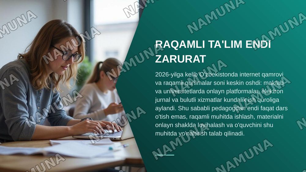 kelajak talimi: raqamli pedagog qanday bolishi kerak — zamonaviy taqdimot, 3-slayd