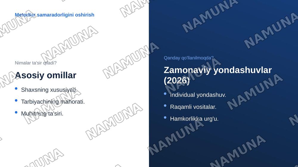 Tarbiya jarayoning mohiyati mazmuni tarbiya tamoillari va metodlari — zamonaviy taqdimot, 8-slayd