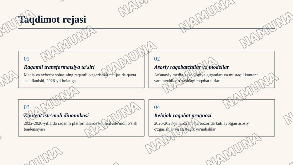 Jahon media va axborot maskanida raqobat muhiti — zamonaviy taqdimot, 2-slayd