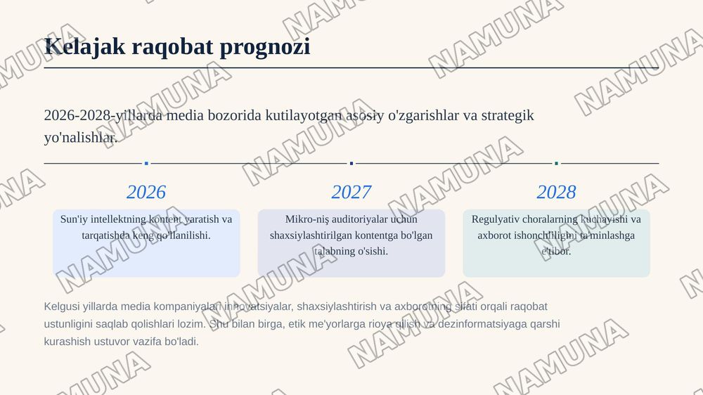 Jahon media va axborot maskanida raqobat muhiti — zamonaviy taqdimot, 6-slayd