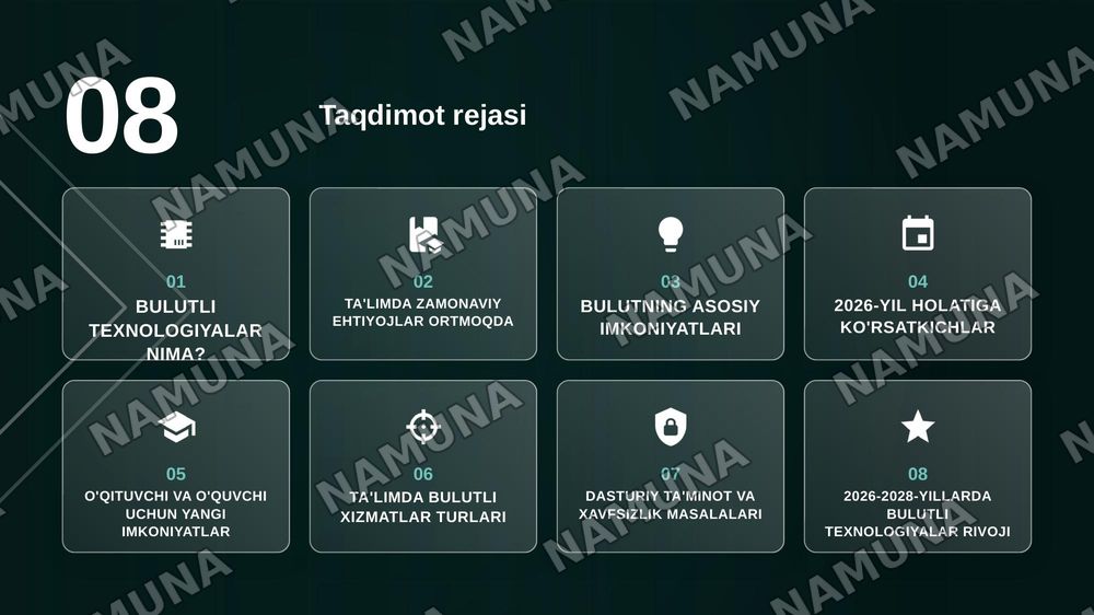 Bulutli texnologiyalar va ularning ta'lim jarayonidagi o'rni — zamonaviy taqdimot, 2-slayd