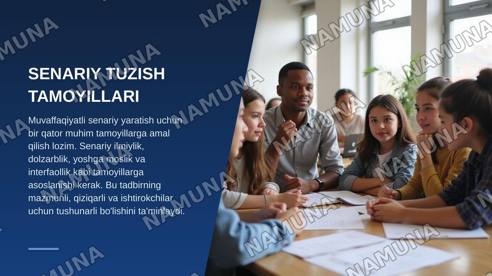 Tarbiyaviy tadbir senariysini ishlab chiqish — zamonaviy taqdimot, 6-slayd