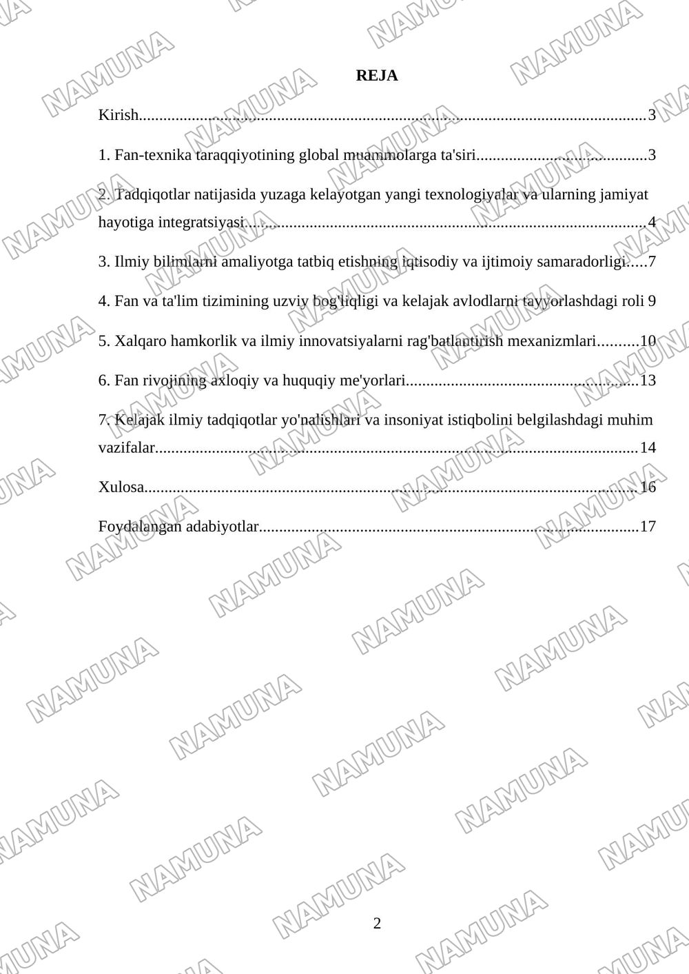 Xozirgi zamon fani insoniyat istiqbolini belgilovchi muhim omil — mustaqil ish, 2-varaq