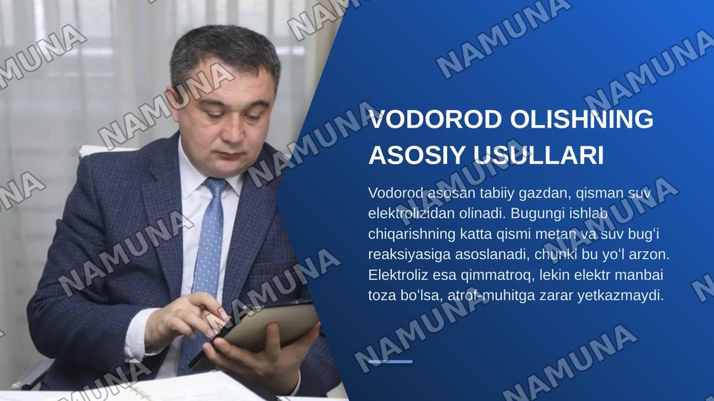 Vodorodni olish va uni energitikada qoʻllash istiqbollari — zamonaviy taqdimot, 4-slayd