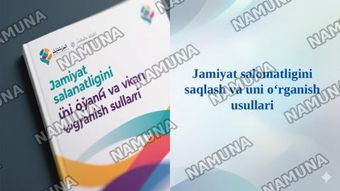 Jamiyat salomatligini saqlash va uni oʻrganish usullari — taqdimot