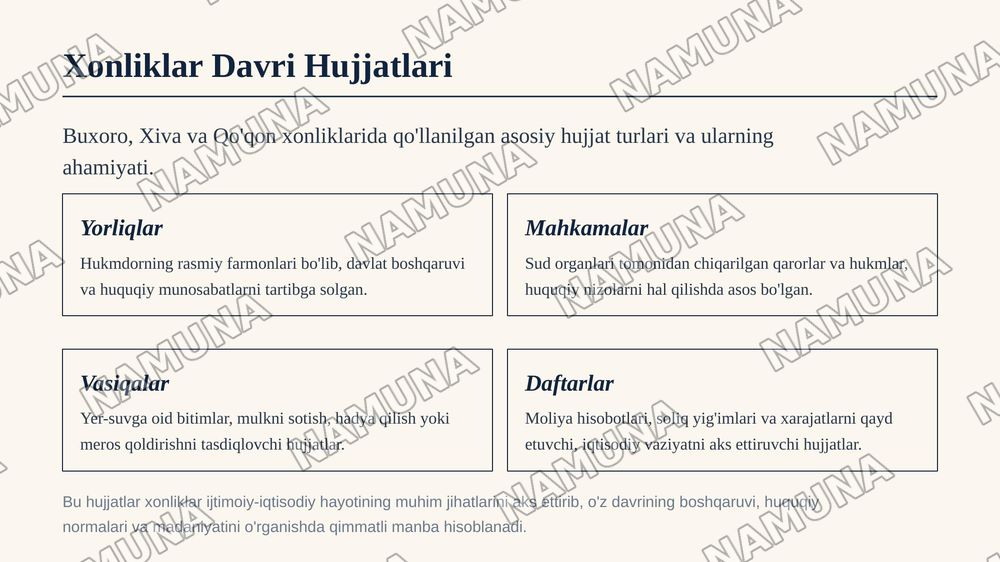 O'zbek hujjatchiligining shakllanishi va tarixiy taraqqiyot bosqichlari — zamonaviy taqdimot, 6-slayd