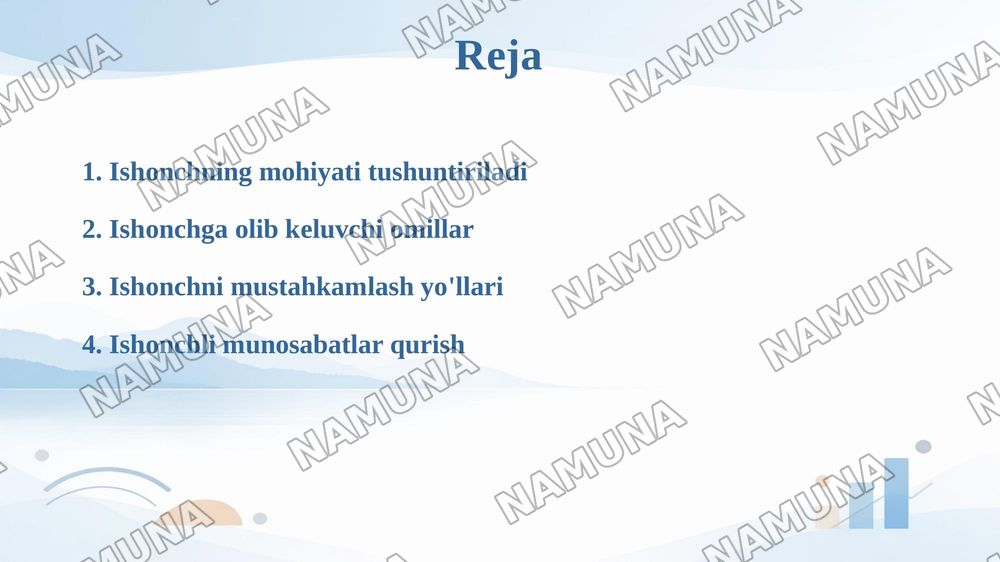 7 kunlik reja — taqdimot, 2-slayd
