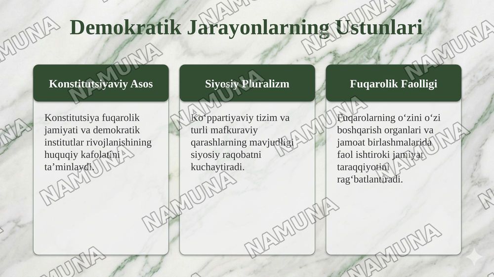Oʻzbekistonda demokratik fuqarolik jamiyati asoslarining shakllanishi va amalga oshirilgan siyosiy islohotlar — taqdimot, 7-slayd