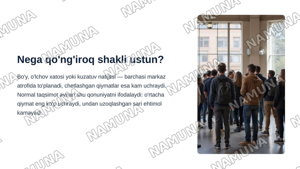 Normal taqsimot va uning xususiyatlari — zamonaviy taqdimot, 3-slayd