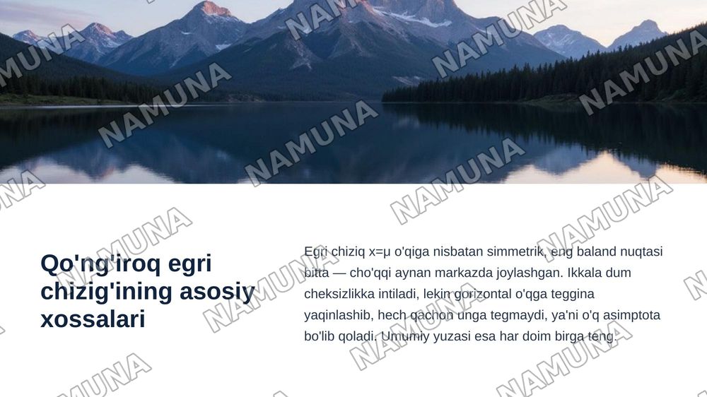 Normal taqsimot va uning xususiyatlari — zamonaviy taqdimot, 6-slayd