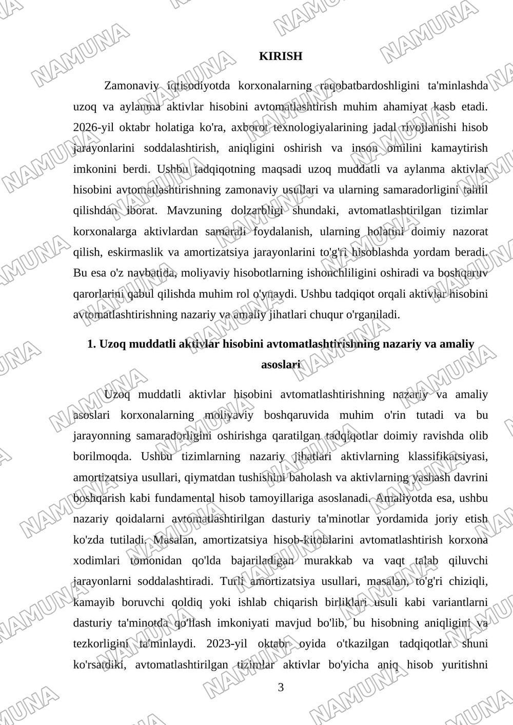 Uzoq muddatli aktivlar hisobini avtomatlashtirish. Aylanma aktivlar hisobini avtomatlashtirish — mustaqil ish, 3-varaq