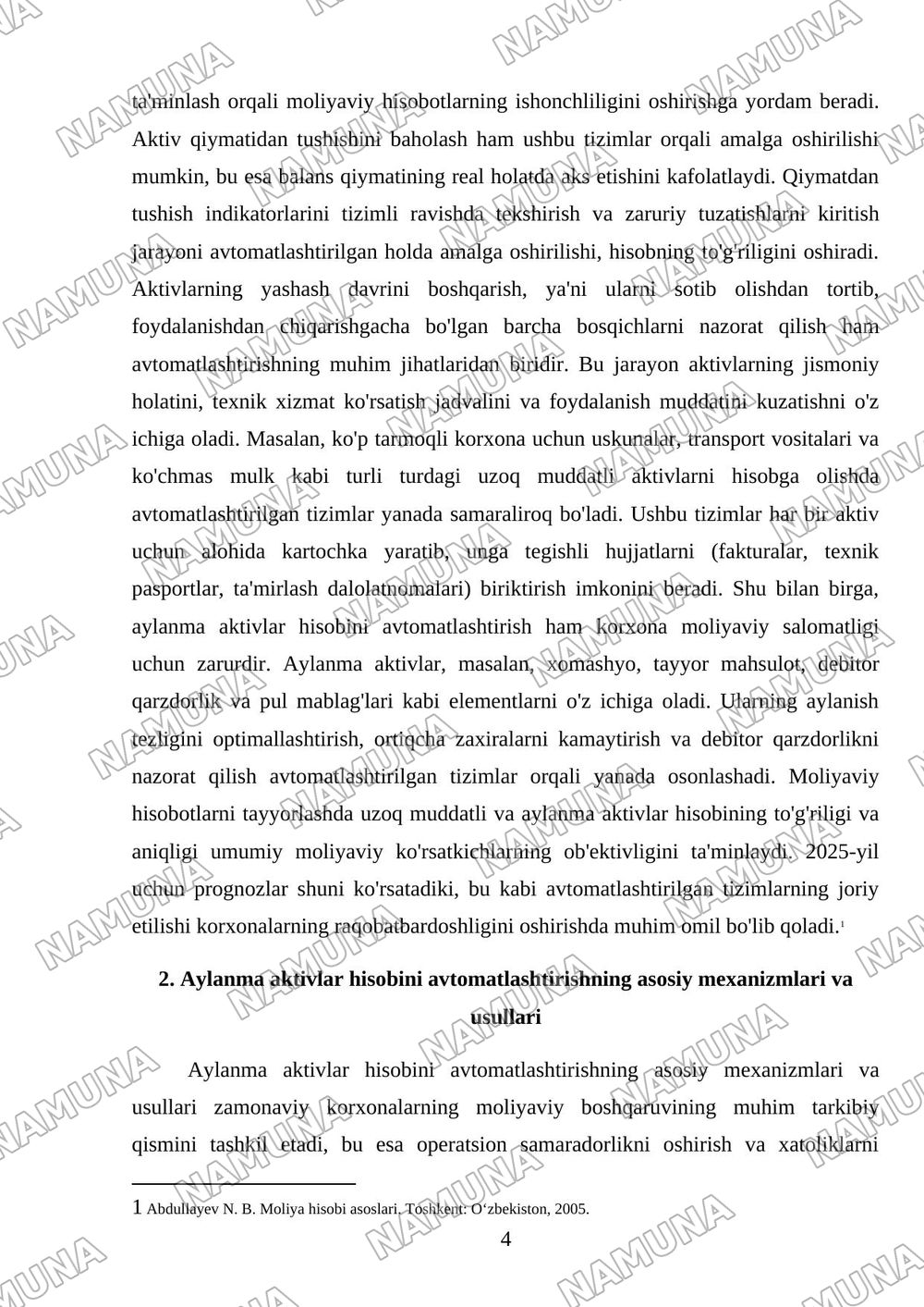Uzoq muddatli aktivlar hisobini avtomatlashtirish. Aylanma aktivlar hisobini avtomatlashtirish — mustaqil ish, 4-varaq