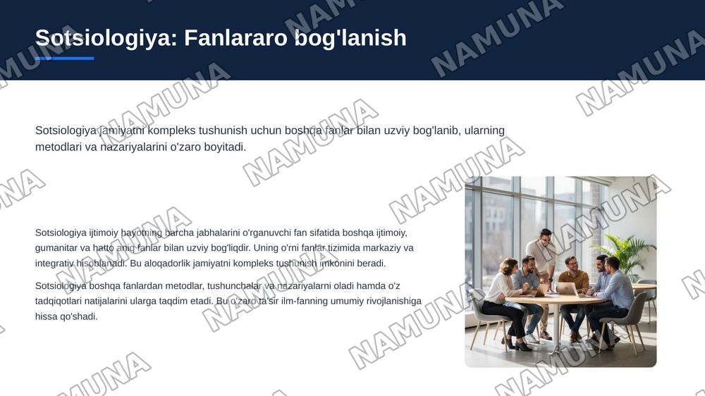 Sotsiologiyaning fanlar tizimidagi o‘rni — zamonaviy taqdimot, 3-slayd