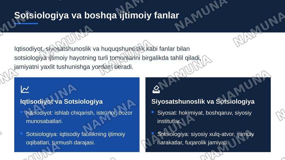 Sotsiologiyaning fanlar tizimidagi o‘rni — zamonaviy taqdimot, 8-slayd