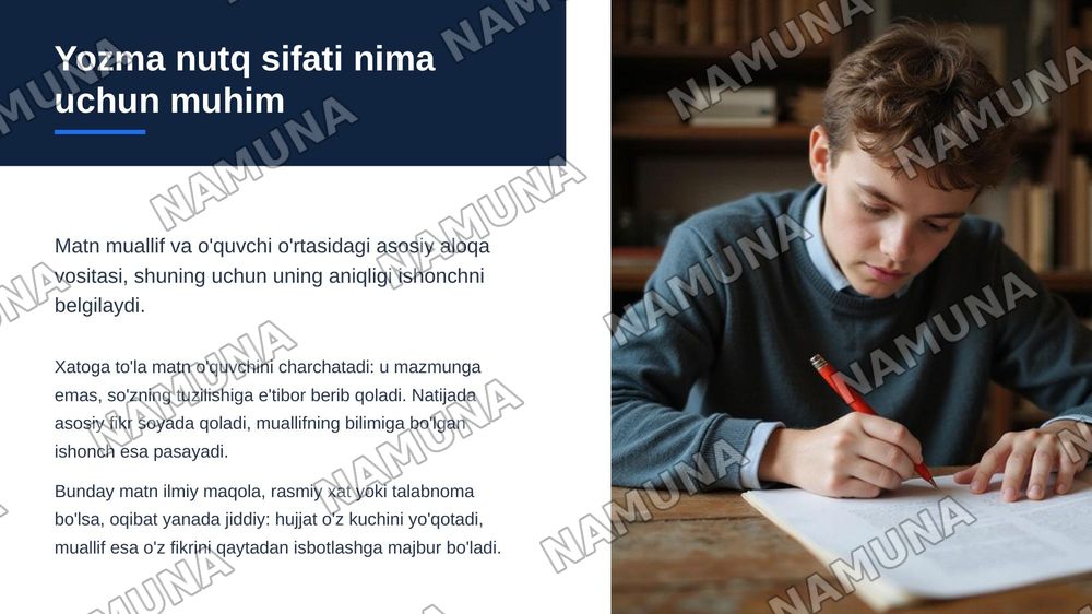 yozma nutq holatini tekshirish — zamonaviy taqdimot, 3-slayd