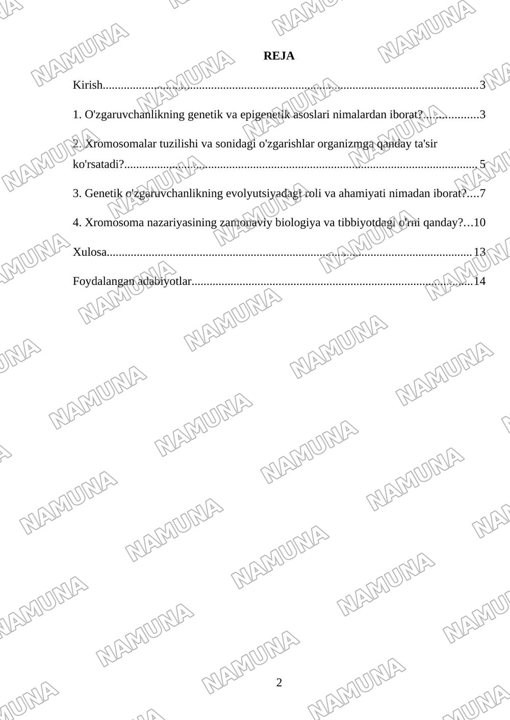 O'zgaruvchanlik. Xromosoma nazariyasi — mustaqil ish, 2-varaq