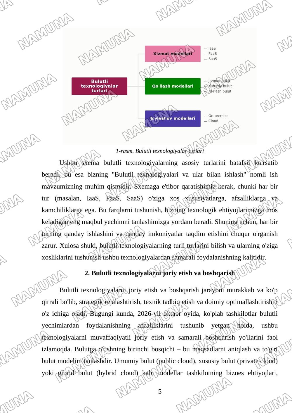 Bulutli texnalogiyalari va ular bilan ishlash — mustaqil ish, 5-varaq