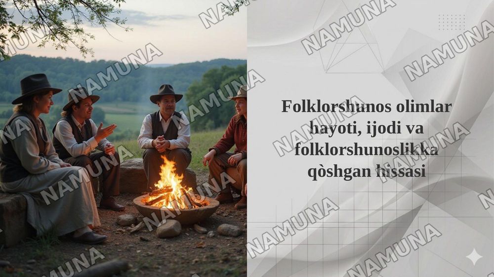 Folklorshunos olimlar hayoti, ijodi va folklorshunoslikka qòshgan hissasi — taqdimot, 1-slayd