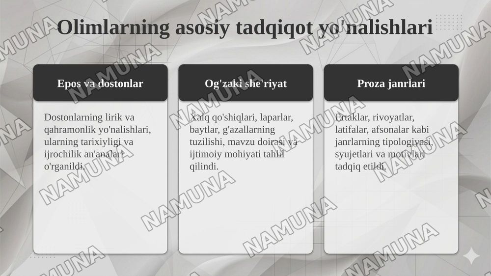 Folklorshunos olimlar hayoti, ijodi va folklorshunoslikka qòshgan hissasi — taqdimot, 7-slayd