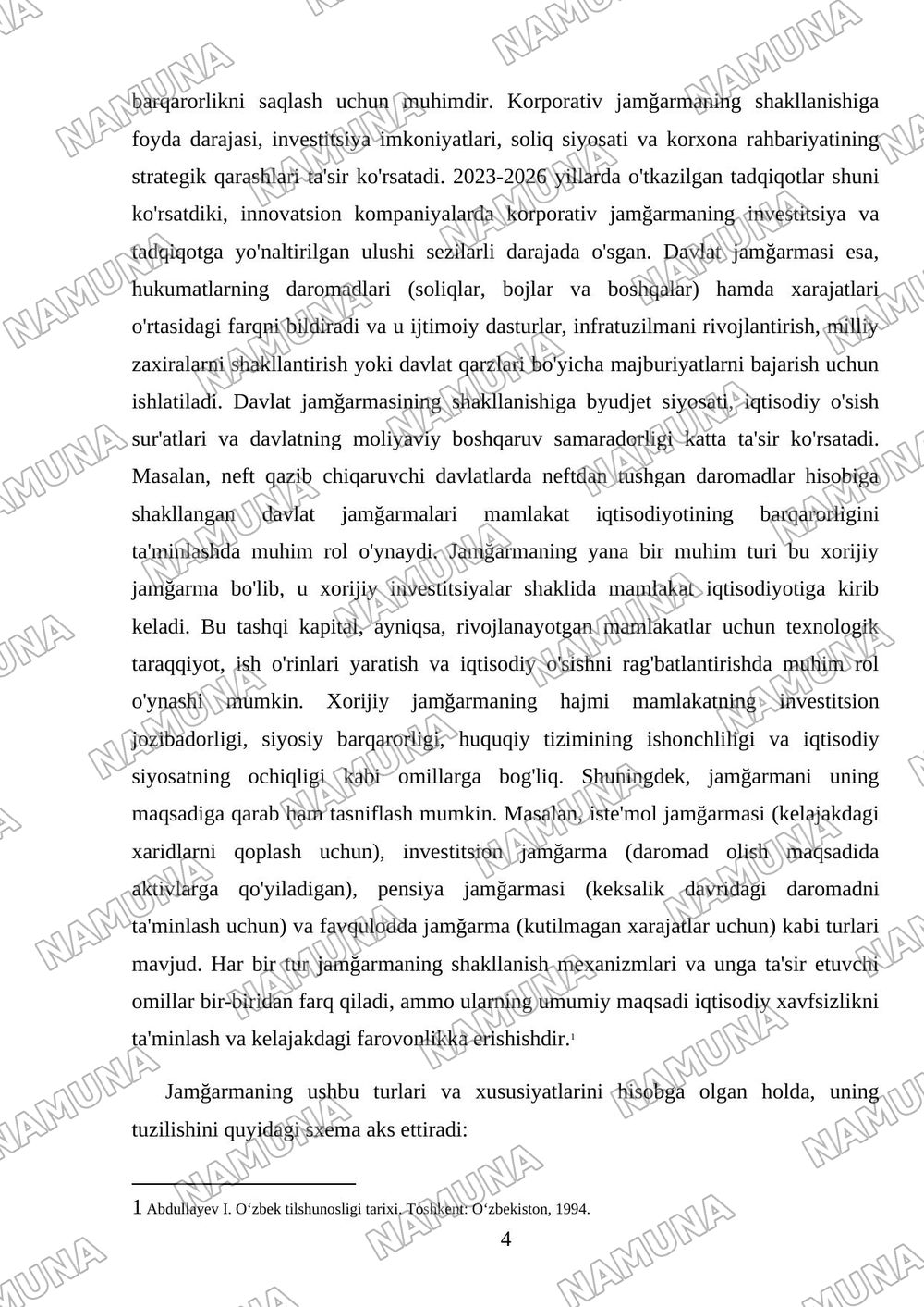 Jamğarma va uning hajmiga ta'sir etuvchi omillar — mustaqil ish, 4-varaq