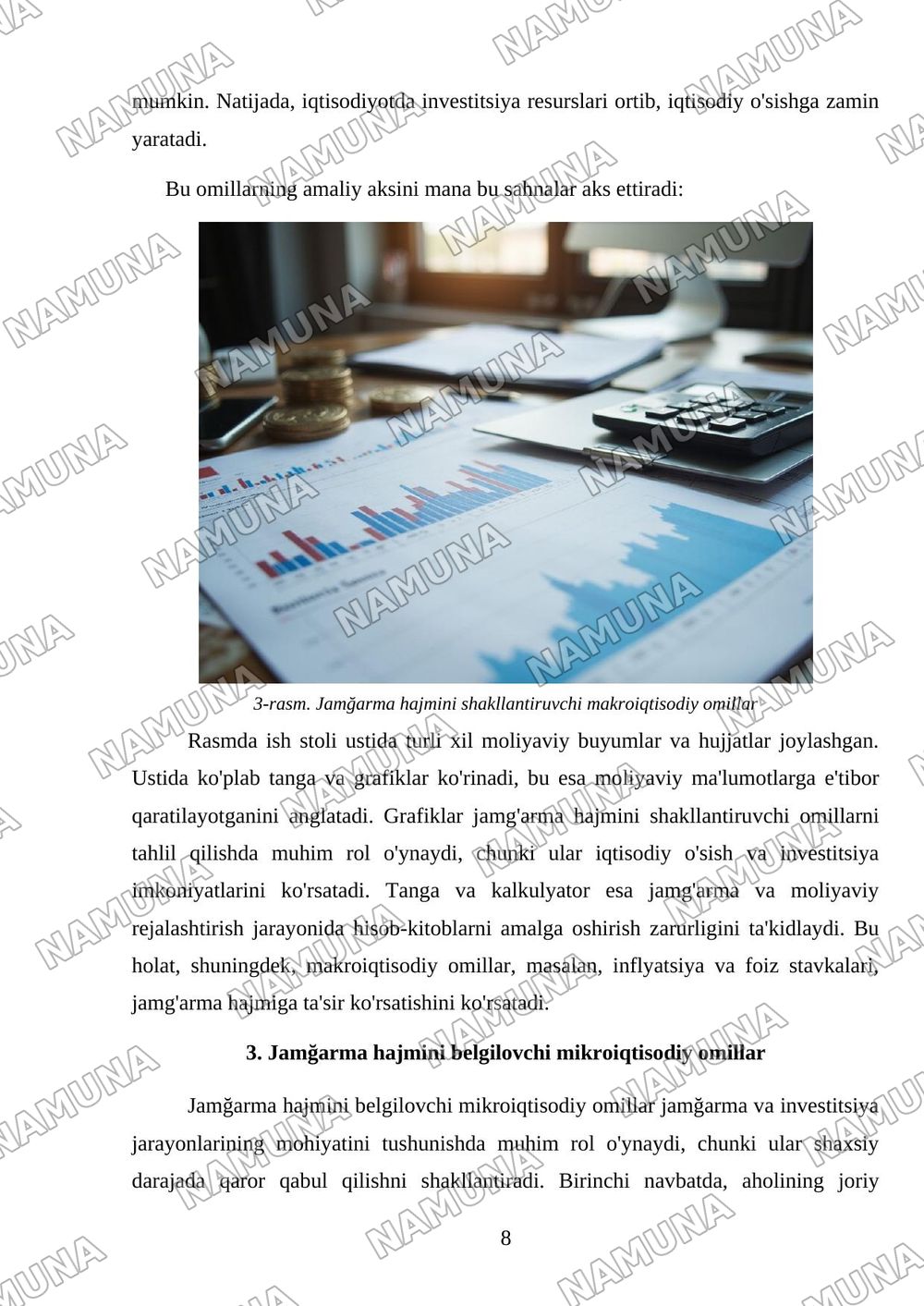 Jamğarma va uning hajmiga ta'sir etuvchi omillar — mustaqil ish, 8-varaq
