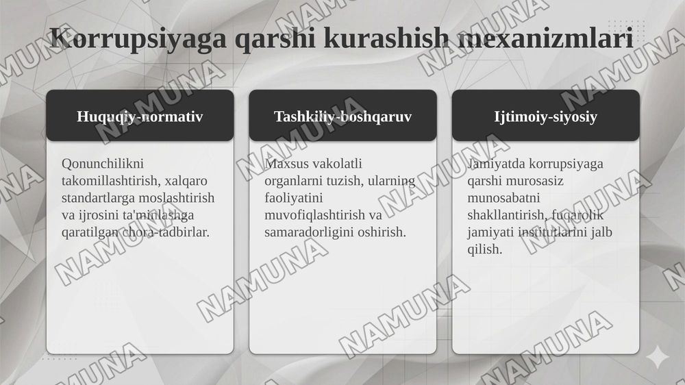 Oʻzbekistonda korrupsiyaga qarshi kurashish mexanizmlari — taqdimot, 7-slayd