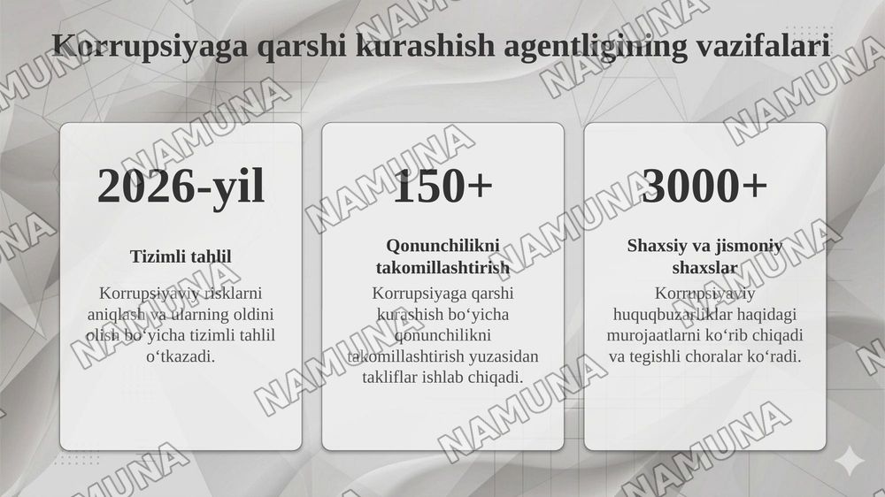 Oʻzbekistonda korrupsiyaga qarshi kurashish mexanizmlari — taqdimot, 8-slayd