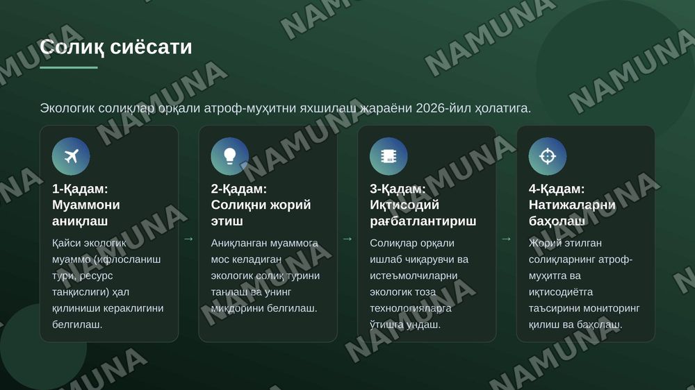 Tabiatni muxofaza qilish soxasida soliq siyosatining halqaro tajribasi — zamonaviy taqdimot, 5-slayd