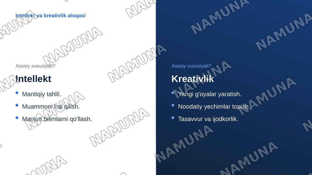 Intellekt va kreatinlik nazariyalari — zamonaviy taqdimot, 8-slayd