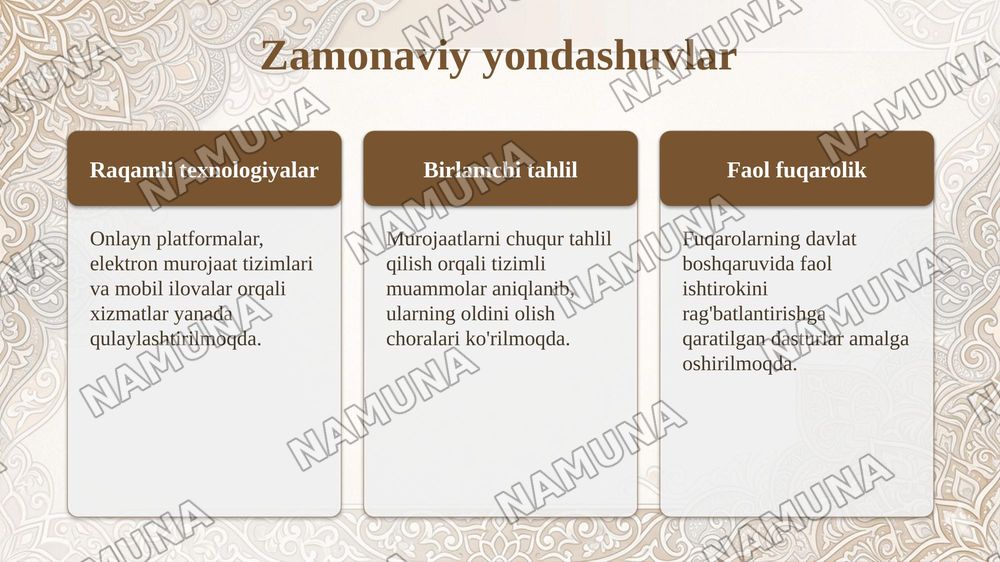 Davlat xalqqa xizmat qilishi. Xalq qabulxonasi va ochiq muloqot — taqdimot, 8-slayd